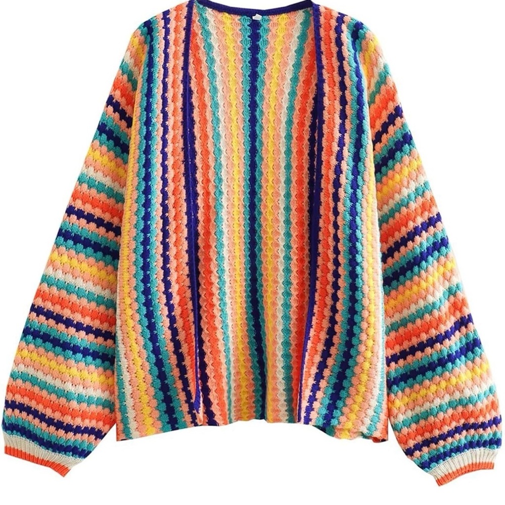 Vibrant Multicolor Women's Cardigan - Picture 2 of 7